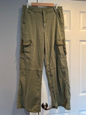 American Eagle Outfitters Olive Green Cargo Jumpsuit-Style Pants